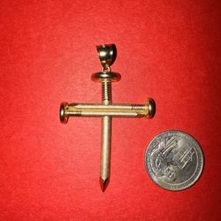 10k Gold Nail Cross