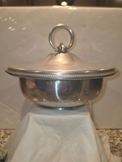 B.W. B Auenilum Silver-Plate Covered Serving Bowl with Lid