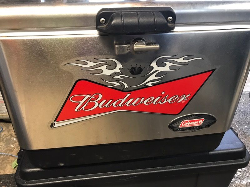 Budweiser Coleman stainless steel cooler