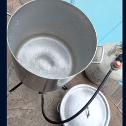 Boiler Cooker Kit XL Pot Fryer Gas Propane Burner Pot Tank Empty Low Country Boil Fish Fry Cook Out 