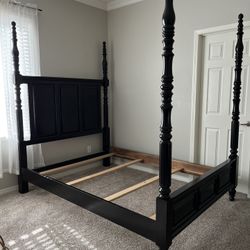 Black queen size bed frame 