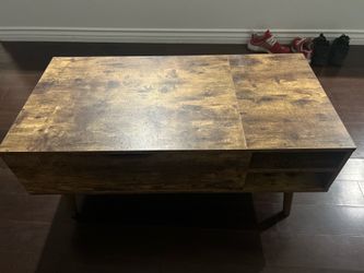 Rustic Wood Coffee Table with Hidden Storage