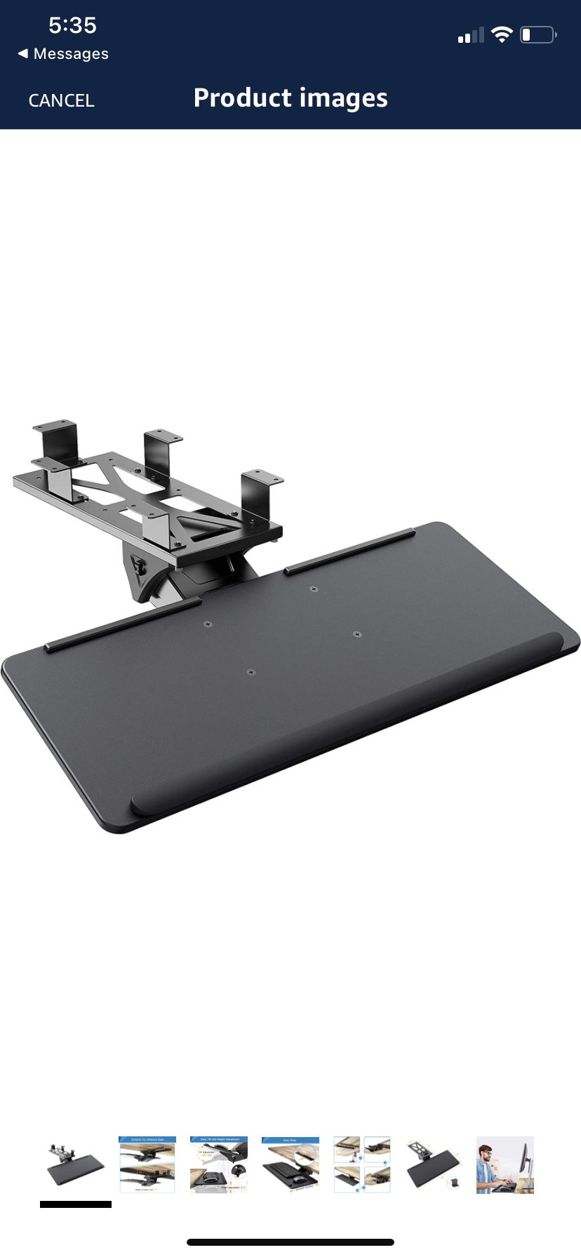 HUANUO Keyboard Tray Under Desk,360 Adjustable Ergonomic Sliding Keyboard & Mouse Tray, 25" W x 9.8" D, Black