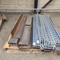 Steel C Beams (48") long, with Metal Support Channels 