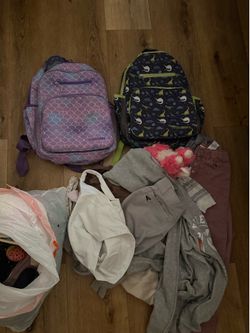 Backpacks with gently used clothing