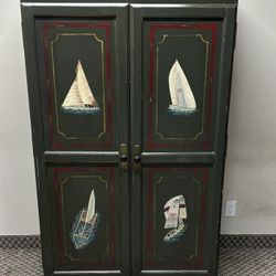 Green Nautical Storage Cabinet 