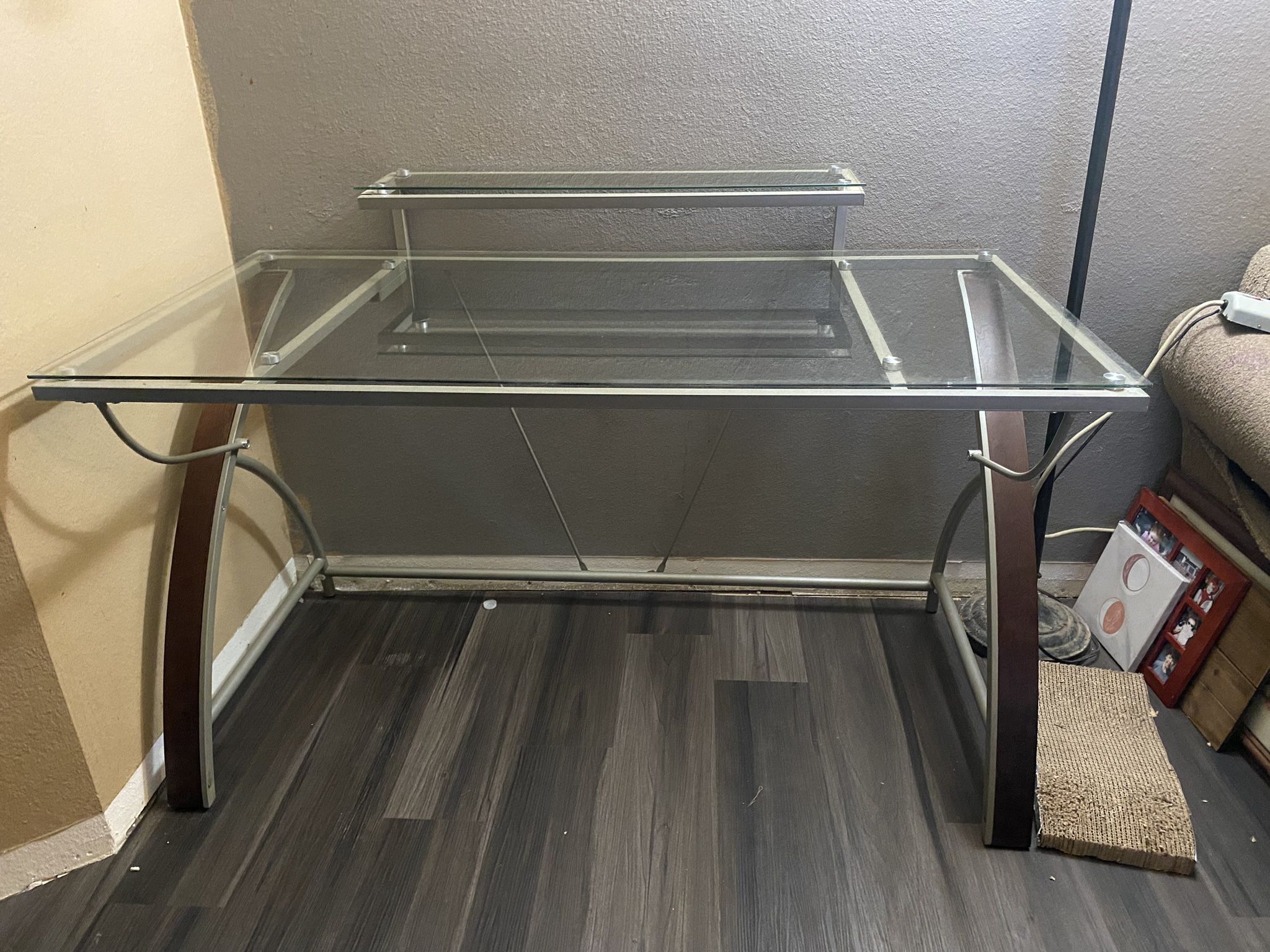 glass computer desk