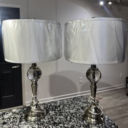 Light Grey Lamp Set (2)  Brand New
