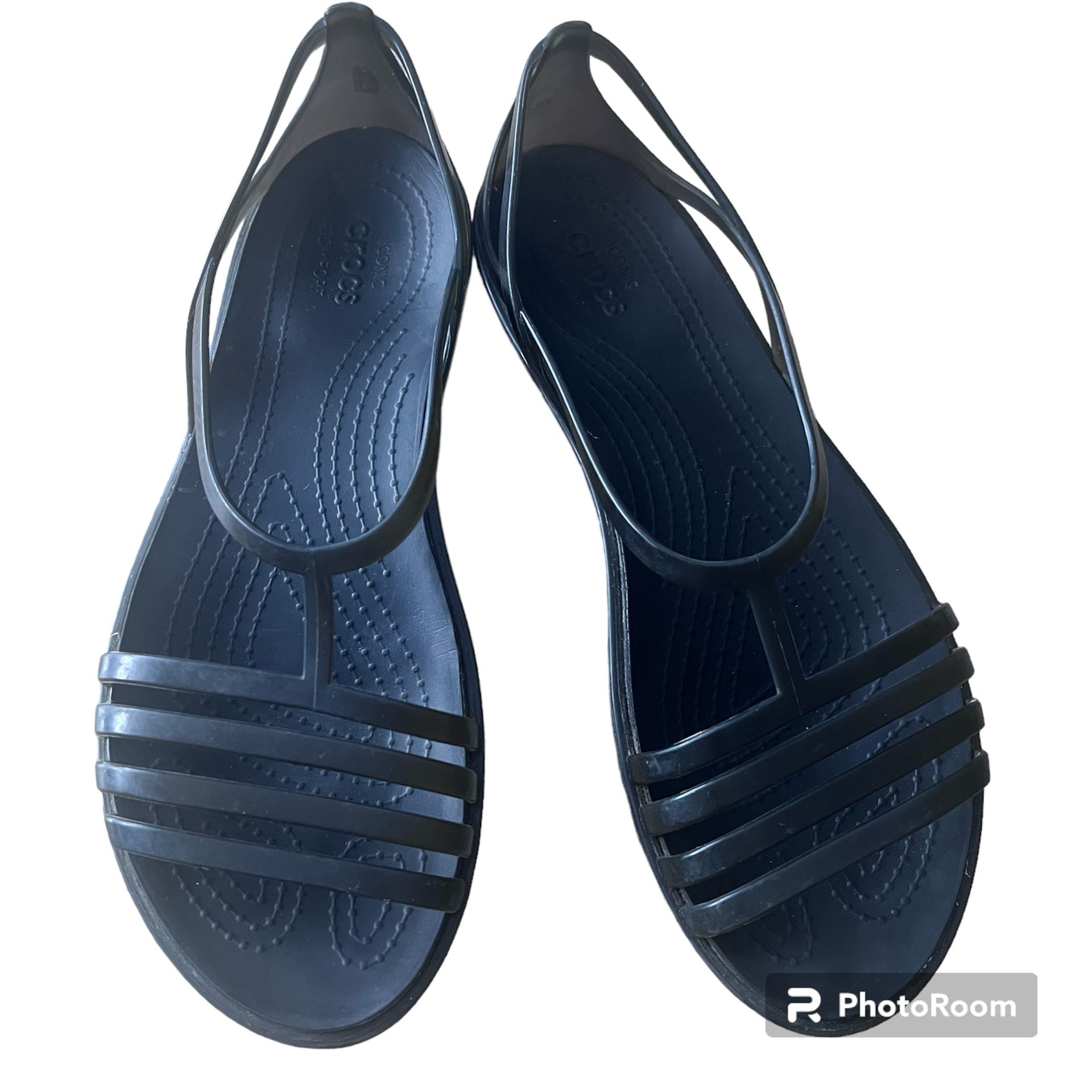 Crocs Isabella T-Strap Flat Jelly Sandal Womens Size 8 Iconic Comfort Rare