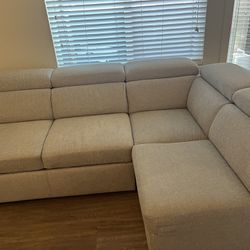 Good As NEW Sectional With Storage Ottoman And Bed! 
