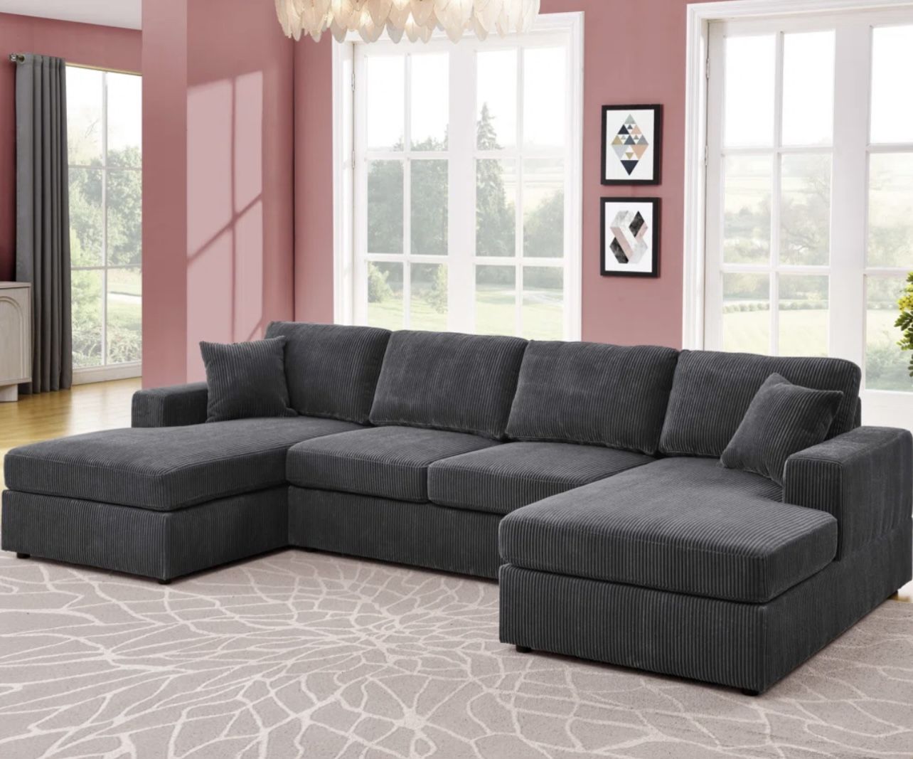 Loette 3 - Piece Corduroy Sectional