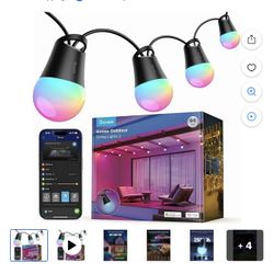 Govee Smart Outdoor String Lights 2, 96ft,RGBIC, Dimmable Warm White, 47 Scenes, IP65, Alexa,App Control