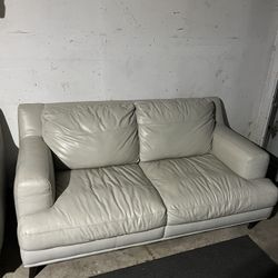 White Leather Sofa  
