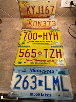 Metal Car License Plates from New Mexico & Minnesota