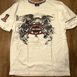 2011 Red White And Blue Harley Davidson Shirt Size Large