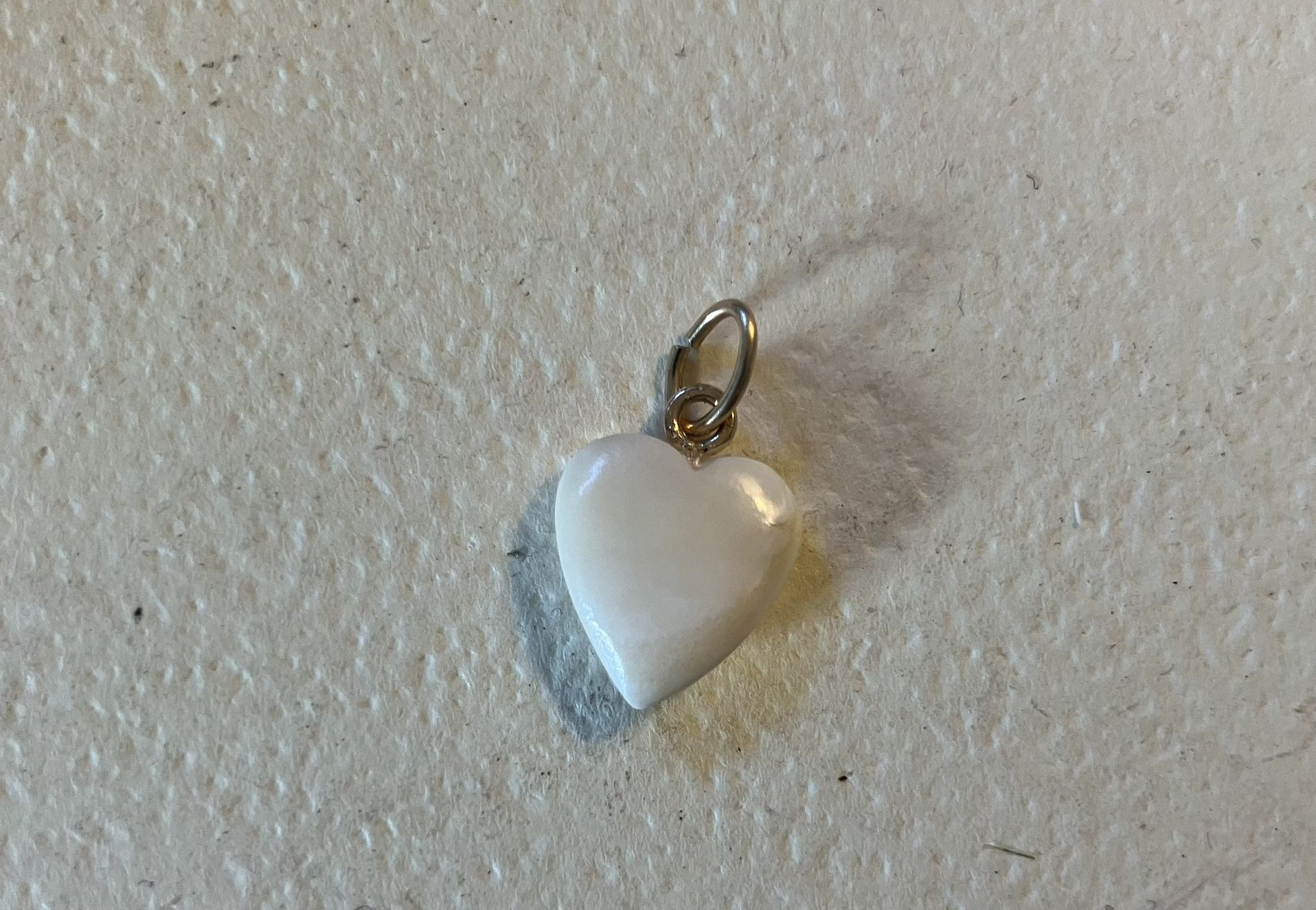 Bone/Antler Heart Carving Pendant 10k Bail