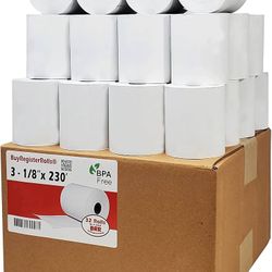 32 Rolls) 3 1/8 x 230 Thermal Paper Receipt Rolls fits all Clover POS Cash Register Printers