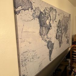 Wall Art, World Map Canvas