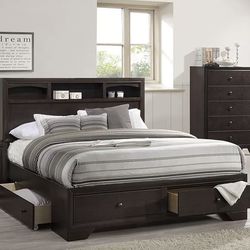 Queen Bed Frame with Storage Brand New- Mattress Not Included