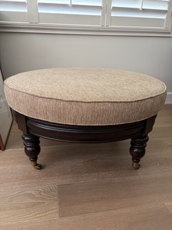 Newly recovered ottoman coffee table