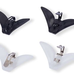 Bowtie/Tie Hardware Fastener Clips with Plastic Fixed Collar Clips | Black | White
