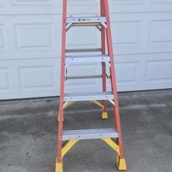 Werner 5 ft. H Fiberglass Step Ladder 300 lb capacity