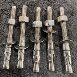 5 Stainless Steel concrete anchors 3/8" x 3-1/2" Powers Power-Stud Wedge Expansion Anchors, 316    Fe)