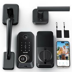 Hornbill Smart Door Lock With Camera & Handle - Black