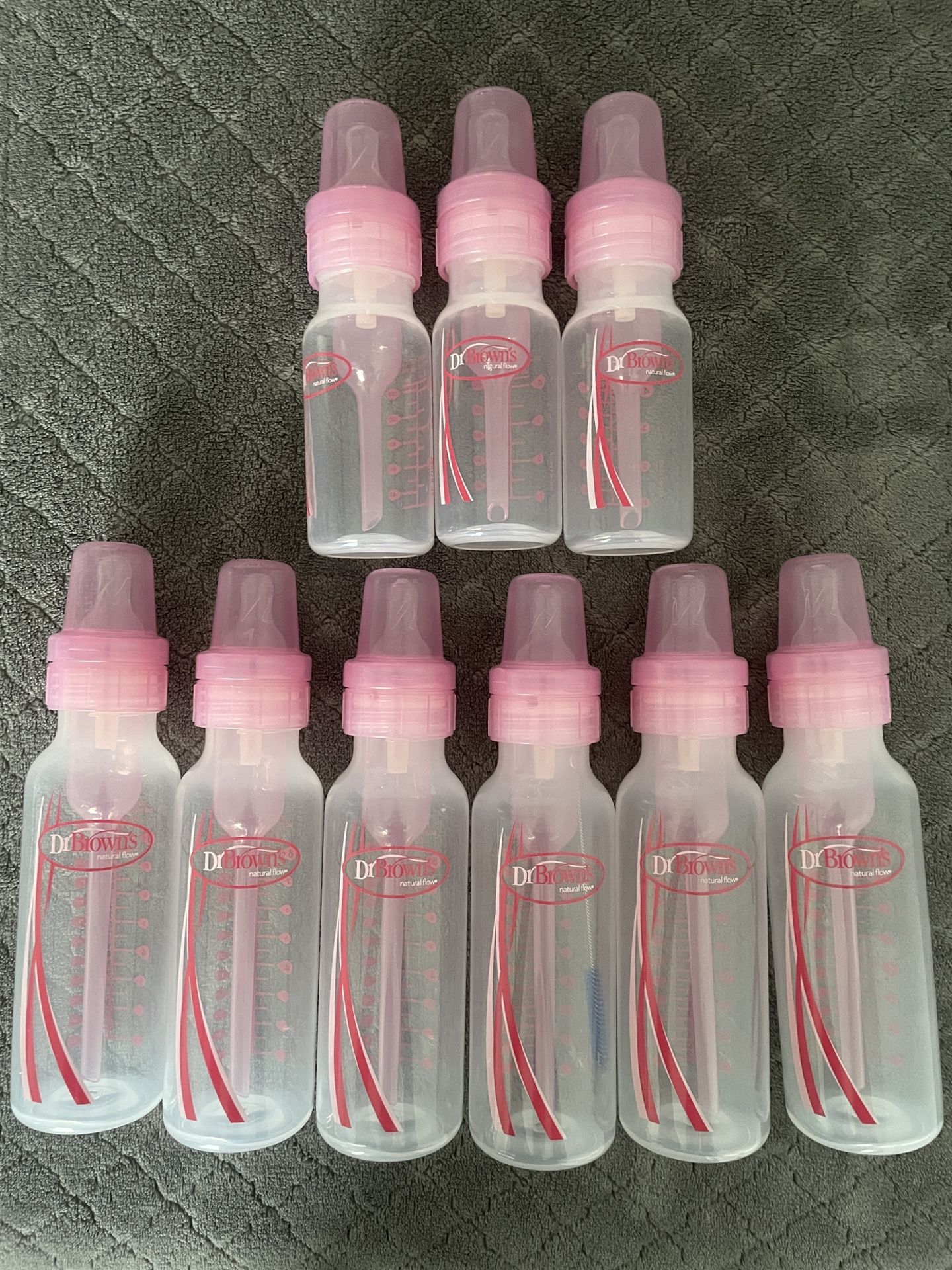 Pink Dr Browns baby bottles