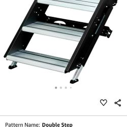 Lippert Components - 791572 Solid Step Triple Step for RV and Travel Trailer Entry Doorway Black 26-inch

