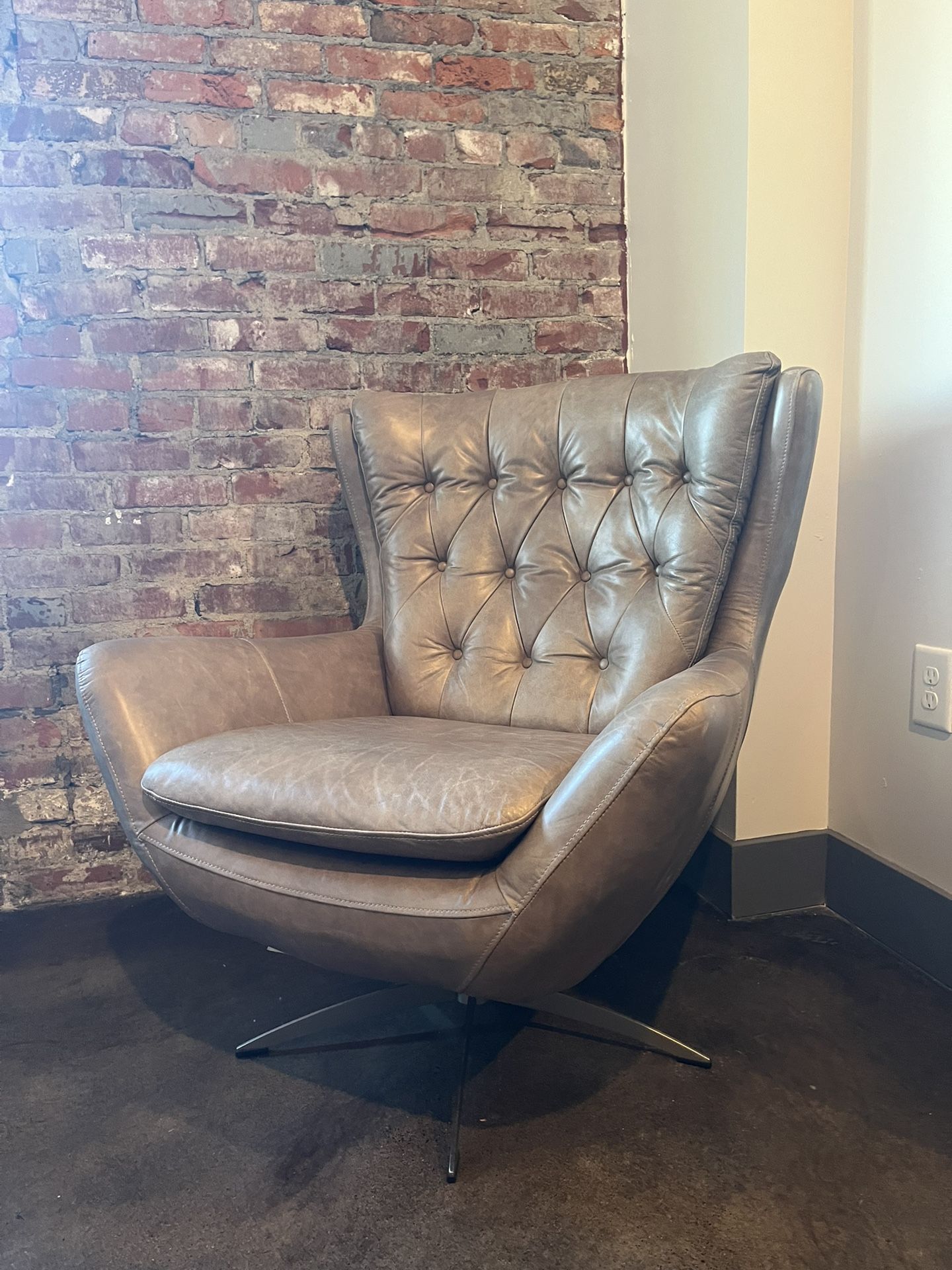 Pottery Barn Leather  Swivel Chairs