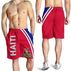 Shorts With Haitian Flag Design 