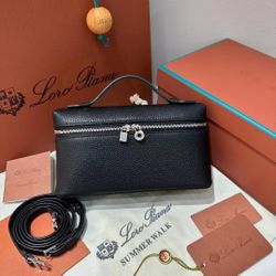 Loro Piana extra pocket pouch L19 Black bag
