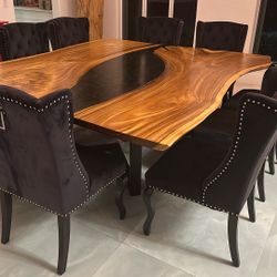 Designer Wood Dining Table With Chairs