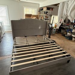 Suede Bed Frame  Full Size Bed 