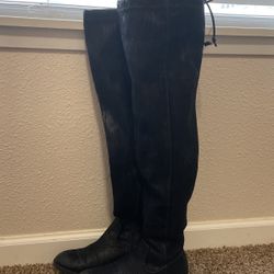 ~ Black Velvety Over-the-knee Boots ~