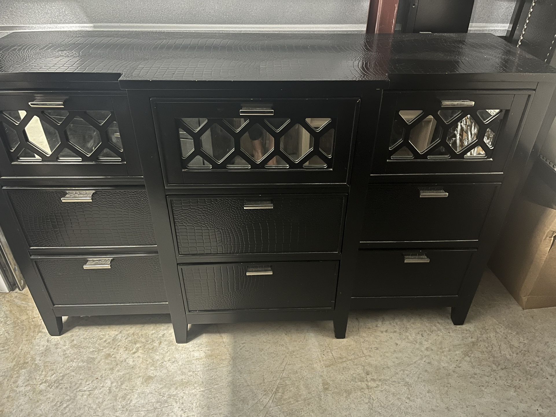 Black Mirrored Bedroom Set