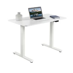 VIVO Electric 71” x 30” Stand Up Desk | White Table Top, White Frame