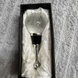 Bottle Stopper World Glass Silver Globe Liquor Serving Ware