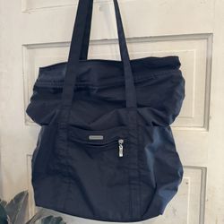 Baggallini Black Nylon Tall Tote Bag