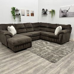 Brown Sectional Couch - Free Delivery 