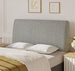 Gray Full Ergonomic Upholstered Foam Headboard Adjustable Headboard