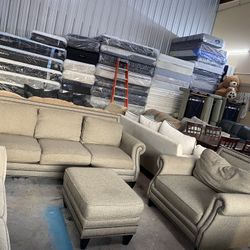 3- Pieces Fabric Sofas Set 