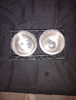 Pet Food And Water Dishes With Stand