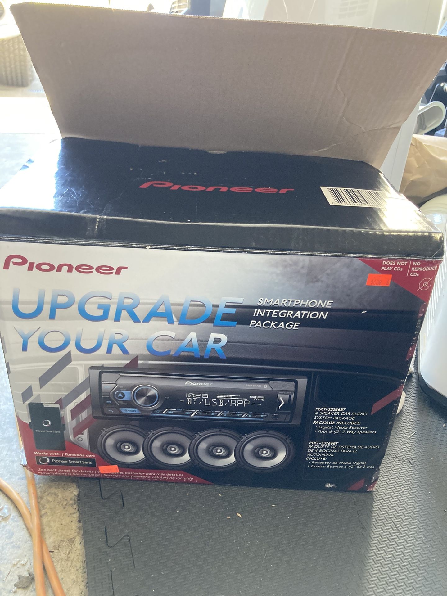 New Pioneer Stereo With 4 6.5” Speakers