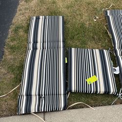 Lawn Chair Outdoor High Back Seat Cushions With Foot Cushion