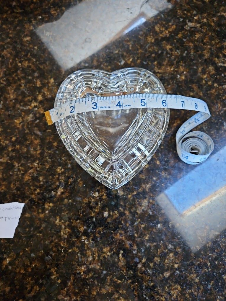 Versatile Lidded Lead Glass Heart Shaped Dish
