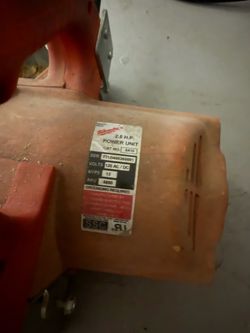 Milwaukee 6410 panel saw motor/power unit, 2.5 HP, 120V, around 5,800 RPM.