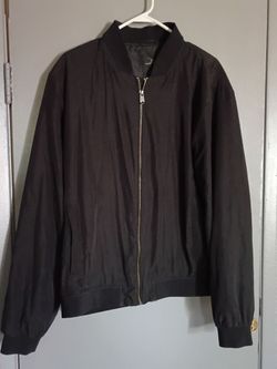 Black Bomber Jacket with Gold Zipper
