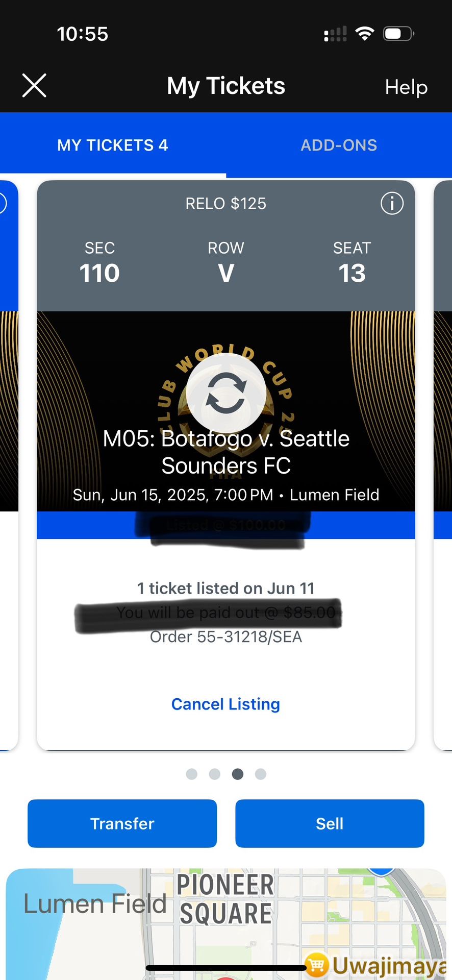 2 Tickets Sounders vs Botafogo